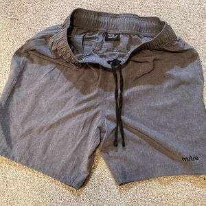 Mitre Shorts Mens Medium Gray Sport Performance Stretch Athletic Running Soccer